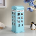 thumbnail image 3 of 11.5" Tall Pastel Blue Leather Jewelry Box British Telephone Design Vintage Style Storage Organizer for Rings Earrings Necklaces, 3 of 4
