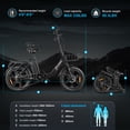 thumbnail image 4 of SAMEBIKE Foldable Electric Bike for Adults, 20"*3 Fat Tire Ebike with 750W Peak Motor, 20 MPH Max Speed, 48V13AH Removable Battery, Up to 55 Miles Range, Front Suspension Step-Thru E Bike, 4 of 10