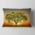thumbnail image 2 of Designart Green Tree against Setting Sun - Trees Throw Pillow - 12x20, 2 of 5