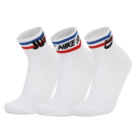 Men's Nike 3-Pack Retro Stripes Everyday Essential Ankle Socks Color: White Size: 8-12