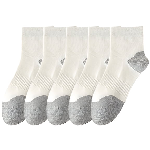 OQRKI 5 Pairs Men's Ankle Socks Size 9-13 (Fits 9-11), Cotton Comfort for Daily, Running & Soccer