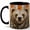 Black, variant on Brown Bear Coffee Mug, Woodland Animal Mug, Ceramic 11 oz