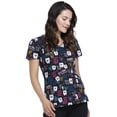 thumbnail image 4 of Dickies EDS Medical Scrubs Top for Women V-Neck DK700, XL, Smile It's Toothsday, 4 of 6