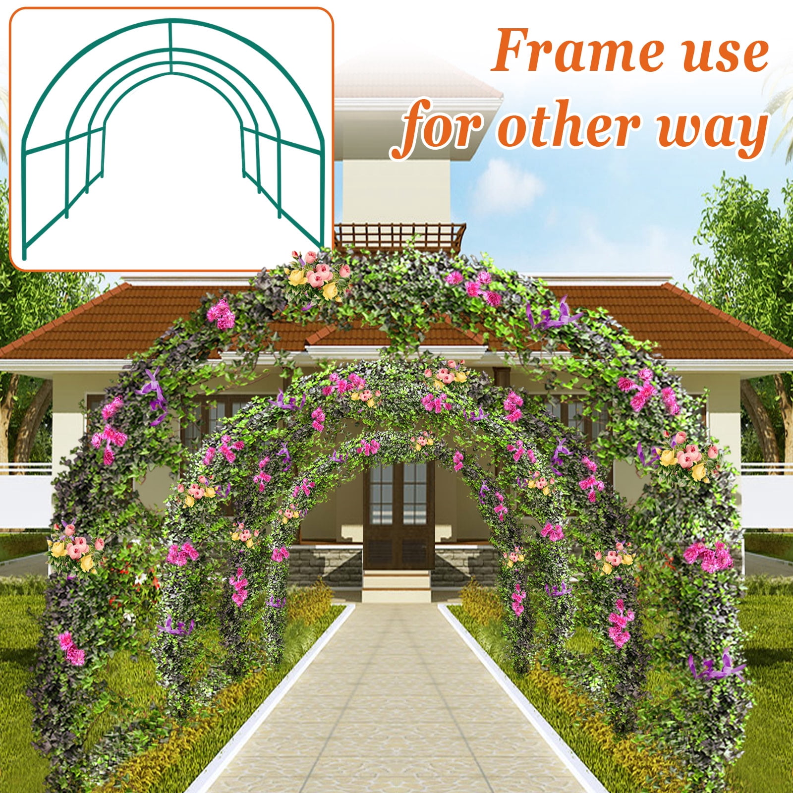 SUNNY Large Greenhouse Walk in Outdoor Plant Gardening Hot Greenhouse Frame Only (12'x7'x7')