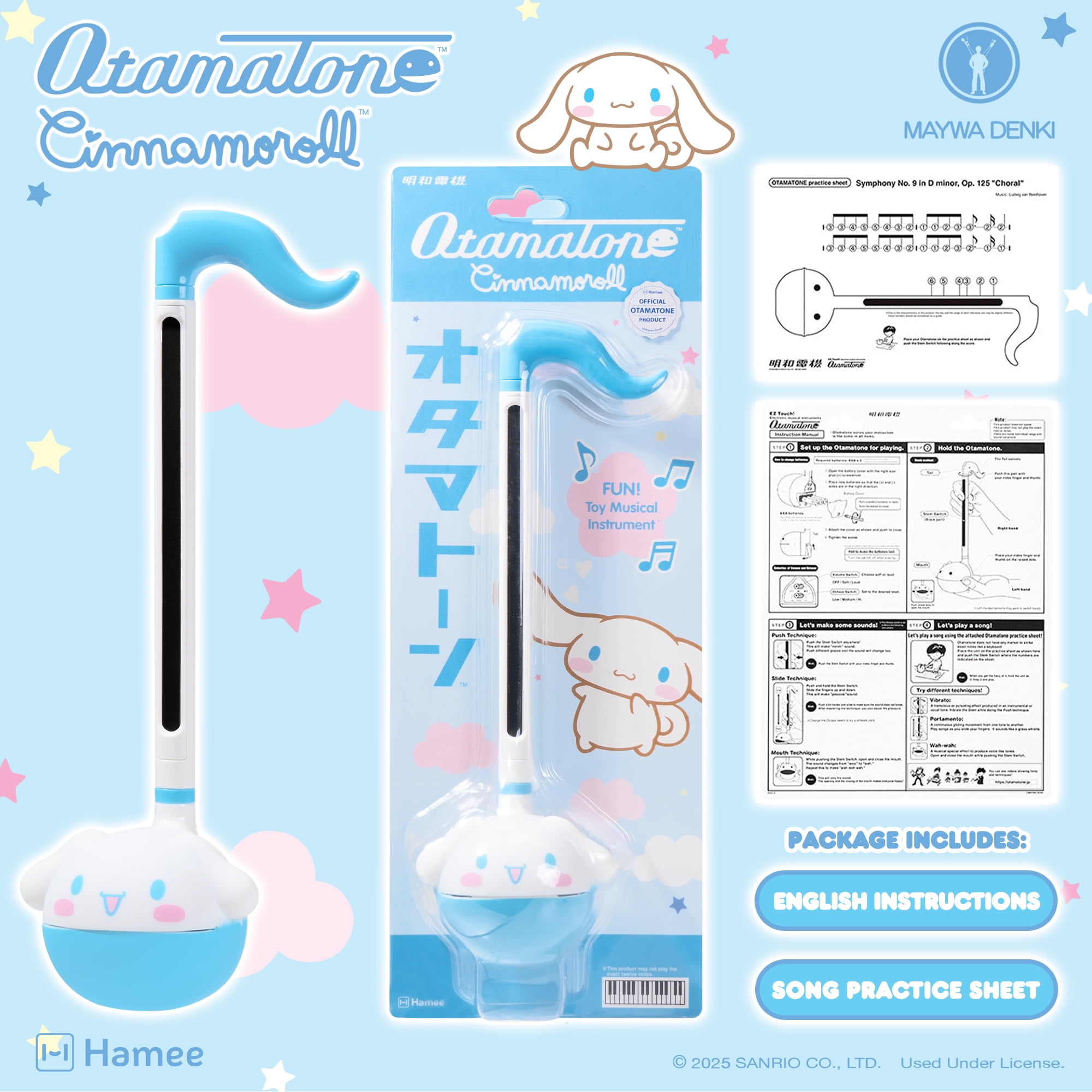 Otamatone Sanrio Cinnamoroll Electronic Portable Music Instrument/Synthesizer Toy from Japan by Maywa Denki (Officially Licensed Hello Kitty and Friends) [English Instructions]