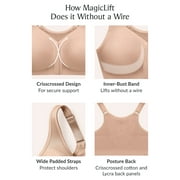 Glamorise MagicLift Front-Closure Posture Back Wirefree Bra 1265 (Womens & Womens Plus)