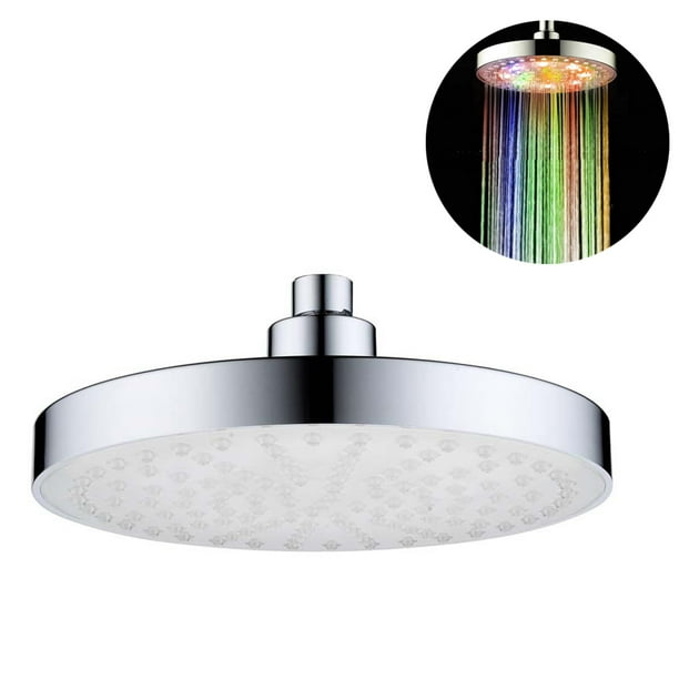 Cabezal de ducha LED que cambia de varios colores, cabezal de ducha de lluvia para baño, cabezal de ducha de cascada, Control de temperatura redondo/cuadrado de 8 pulgadas Ormromra 2034959-2