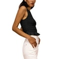thumbnail image 2 of Faithtur Women's Solid Color Tank Tops, Fashion Sleeveless Round Neck Ruffle Hem Smocked Tops, 2 of 3