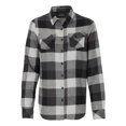 thumbnail image 1 of Chemise en Flanelle à Manches Longues Teinte en Fil pour Femmes, 2TG, Noir/gris, 1 of 1