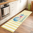 thumbnail image 2 of Starfish Shell Coastal 2'x6' Runner Rugs for Hallway Kitchen Bedside Non Slip, Summer Nautical Yellow Striped Farmhouse Entryway Rug Runners with Rubber Backing, Long Carpet Runner for Laundry Room, 2 of 8