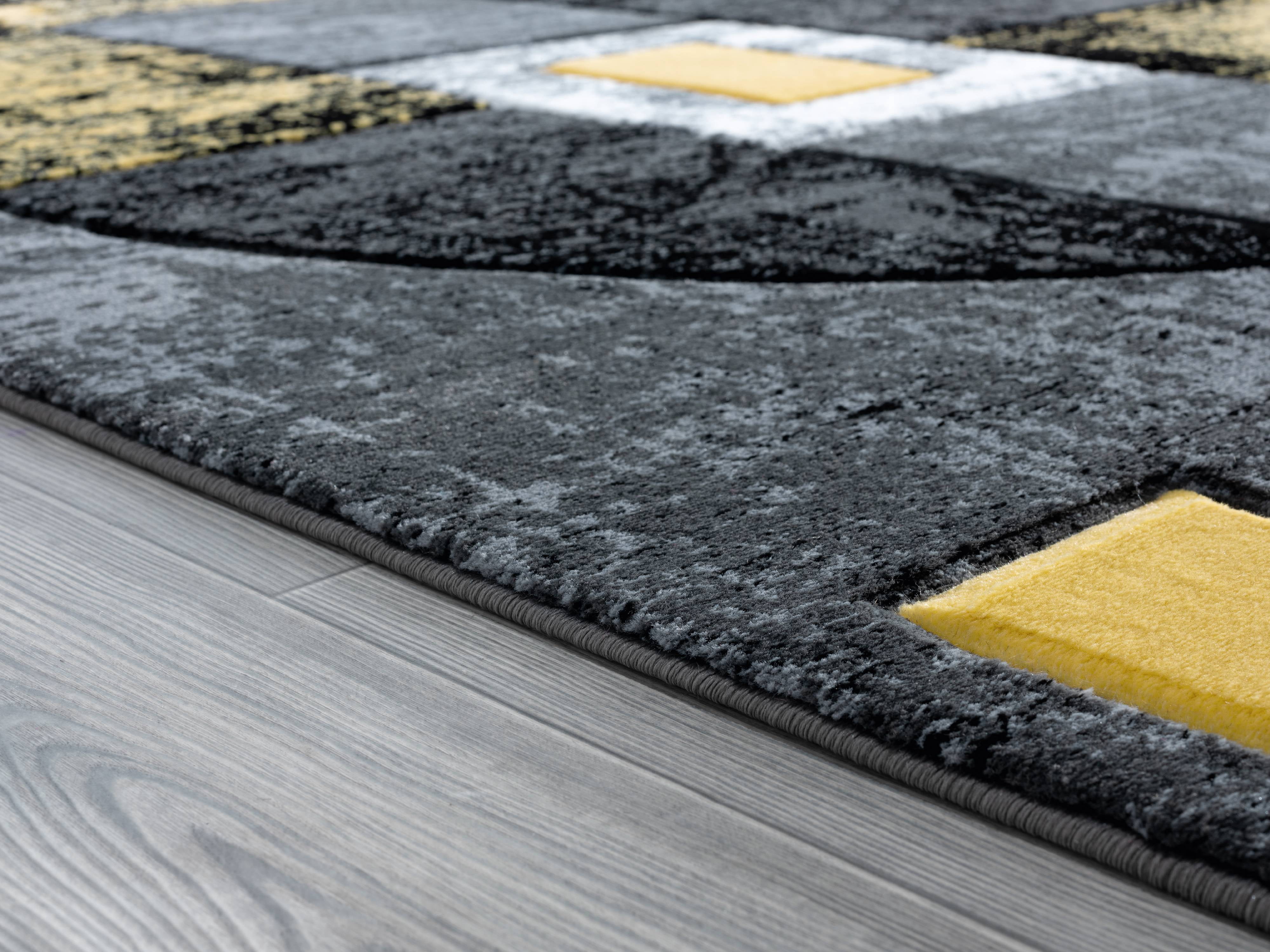 United Weavers Drachma Attica Modern Abstract Runner Rug, Yellow, 2'7" x 7'4"
