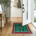 thumbnail image 2 of ODIKA 2'x3' Washable Throw Rug Stripe Lone Athletic Field Cave Motif Vintage Football Gridiron Refined for Hallway, Study Room, Non-Slip Low Profile, Flatwoven, 2 of 7