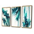 thumbnail image 3 of Designart "Turquoise Tropics - A Celebration of Joy II" Abstract Liquid Ink Framed Wall Art Set Of 3 - Blue Modern Frame Canvas Set For Living Room Decor, 3 of 6