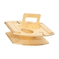 thumbnail image 3 of Wooden Picnic Table, Champagne Picnic Snack Table with Handle, Multipurpose with yellow, 3 of 8
