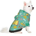 thumbnail image 2 of Goofa Happy Summer Pattern Small Dog Sweater Hoodies Pet Grey Hooded Soft Fleece Sweatshirts with Pocket Fall Winter Puppy Cat Sweaters Warm Clothes-Small, 2 of 8