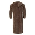 thumbnail image 5 of JTieacloth Men's Nightshirts Male Winter Coral Velvet Bathrobe Facecloth Pajamas Fluffy Ultra Comfortable Zipper Hooded Padded Thickened Longer Winter Bathrobe Brown, 5 of 5