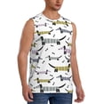 thumbnail image 2 of Haiem Men's Dachshund Dog Puppy Print Tank Tops Summer Sleeveless Cut Off Workout T-Shirts Fitness Vest Athletic Undershirts-Large, 2 of 8