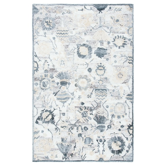SAFAVIEH Glamour Quinten Floral Area Rug, Light Brown/Grey, 5' x 8'
