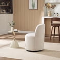 thumbnail image 5 of CQSXDA Upholstered Barrel Chair In Linen, Mid Century Swivel Accent Chair For Kitchen, Dining Room And Living Space, Beige, 5 of 11