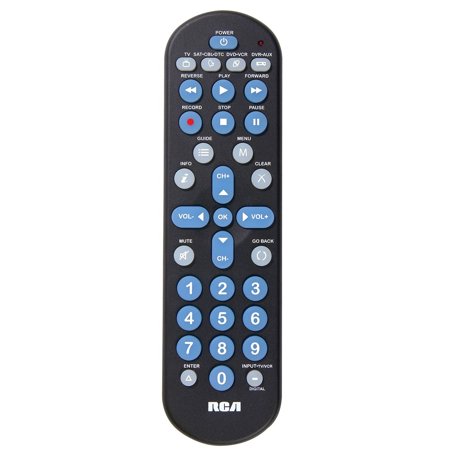 RCA RCR4258N 4 Device Universal Big Button Remote with DVR Functionality Black
