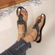 thumbnail image 4 of MKLEKYY Sandalias de Mujer, Sandalias Con Soporte de Arco, Sandalias de Tira Trasera, Zapatos de Playa de Verano, Sandalias Planas Elásticas Con Tira En El Tobillo, 4 of 4