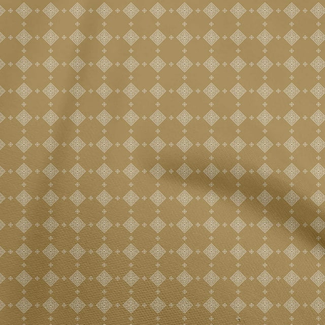 oneOone Viscose Chiffon Dark Mustard Fabric Geometric Craft Projects Decor Fabric Printed By The Yard 42 Inch Wide