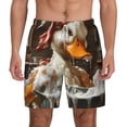 thumbnail image 2 of Picia Cartoon Scottish Duck pattern Mens Swim Trunks with Compression Liner Stretch Beach Shorts Quick Dry with Zipper Pockets No-Chafing Board Shorts-3X-Large, 2 of 9