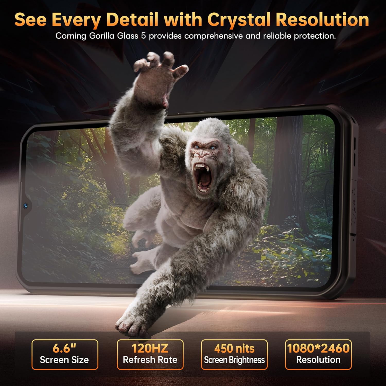 OUKITEL WP55 Pro 5G Rugged Smartphone Unlocked Android 15-48GB+512GB/2TB Rugged Cellphones, 6.6''FHD+Display 108MP Rear Camera 11000mAh(33w) Battery Waterproof Mobile Phone, IP68/IP69K/NFC