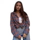 thumbnail image 1 of Camisas de Franela para Mujer, Blusa Informal de Algodón de Larga, Cuello Clásico con Botones, Blusas de Otoño 2025. Color Naranja M, 1 of 8