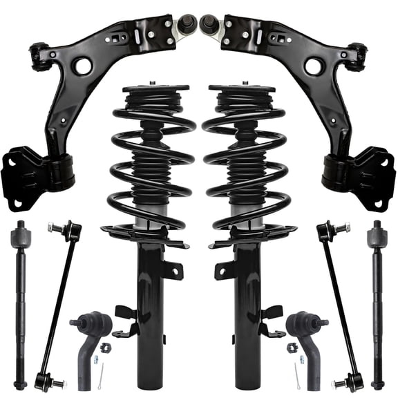 Detroit Axle - 10pc Front End Suspension Kit for 2014-2019 Ford Escape, Lower Control Arms w/ Ball Joint Struts & Coil Spring Sway Bars Tie Rod Ends 2015 2016 2017 2018 Replacement