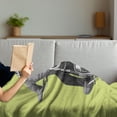 thumbnail image 3 of Whimsical Soft Flannel Fleece Blanket, Realistic Sketch Design of Funny Hipster Raccoon Rides Retro Motorcycle, Cozy Plush for Indoor and Outdoor Use, 50" x 70", Pale Green and Grey, by Ambesonne, 3 of 5