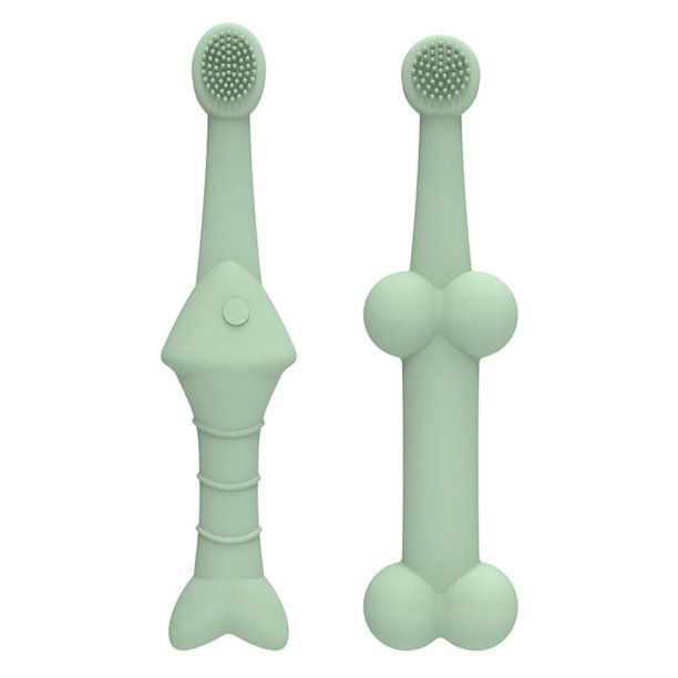 Cebruscruso de dientes 360 grados Limpieza de suministros para mascotas de gato VERDE 2 PCS