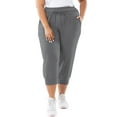 thumbnail image 2 of SHOWMALL Plus Size Capri Pants for Women Workout Relaxed Joggers Pants with Drawstring Pockets Gray 1X, 2 of 5