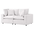 thumbnail image 5 of Modular Lounge Loveseat Deep Sofa, White, Fabric, Modern Contemporary, Outdoor Patio Balcony Cafe Bistro Garden Furniture Hotel Hospitality, 5 of 9