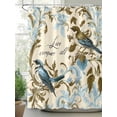 thumbnail image 2 of Vintage Bird Flower Shower Curtain, Watercolor Green Blue Floral Waterproof Shower Curtain Set with 12 Hooks Lightweight Washable Fabric Shower Curtains for Bathroom 72x84 Inches, 2 of 6