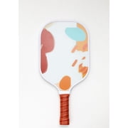 LISBON ADULT PICKLEBALL PADDLE White Blue Peach Brown Artsy Modern Urban Abstract Unisex Pickleball Paddle
