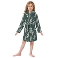 thumbnail image 6 of FORMRS Kids Bathrobe Unisex Hooded Robe Toddler Pajamas Sleepwear, Size 4-6T, Beige Leaves, 6 of 7
