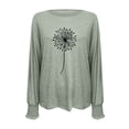thumbnail image 5 of Womens Long Sleeved Printed Round Neck Top T-Shirt, 5 of 5