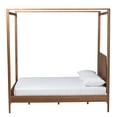 thumbnail image 2 of Baxton Studio Roman Ash Walnut Finished Wood Queen Size Canopy Bed, 2 of 6