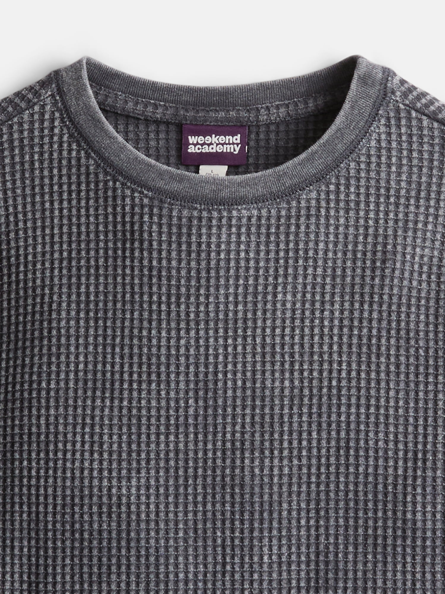 Weekend Academy Boy's Washed Thermal Tee with Long Sleeves, Sizes 4-18