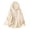 Beige, variant on Staron Women Hooded Button Down Cotton Linen Curved Hem Flowy Drop Shoulder V Neck Long Sleeve Casual Comfy Vacation Beach Loose Oversized Tops Blouse Shirt, White XXL