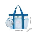 thumbnail image 3 of VORJELT Waterproof PVC Beach Tote Bag with Detachable Zipper Pouch, Striped Design, Large Capacity for Pool, Gym, Travel Blue, 3 of 6