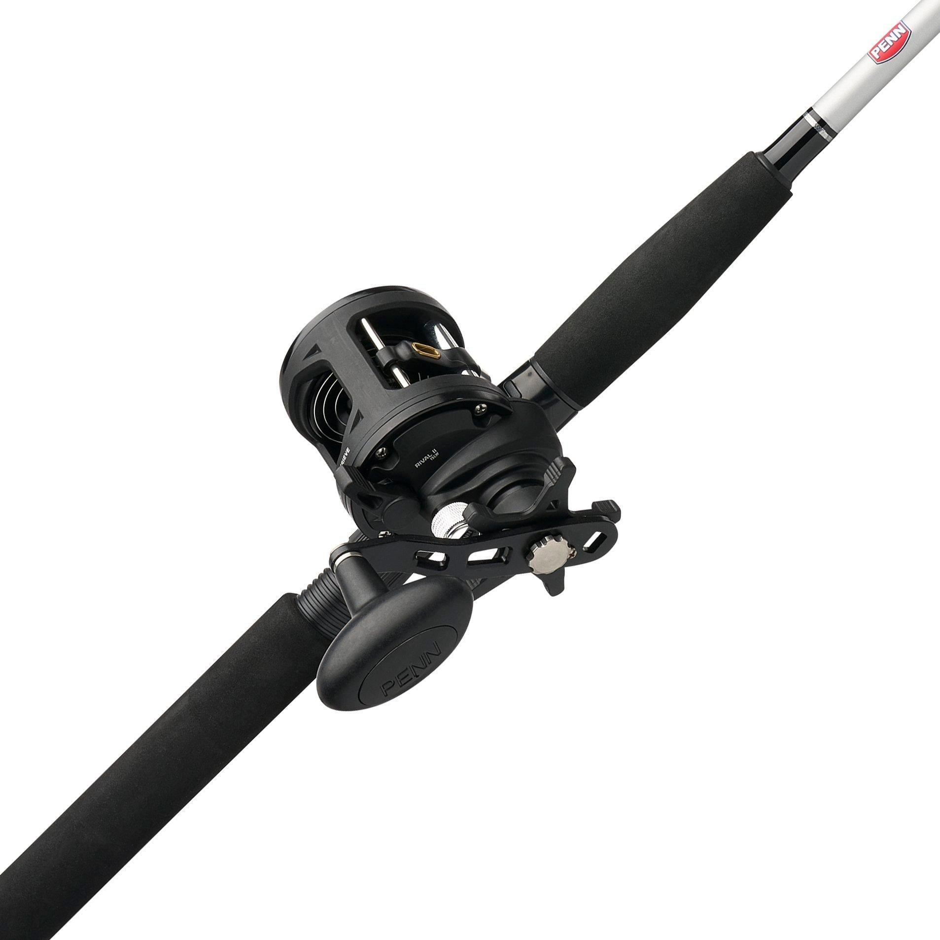 PENN Rival II Level Wind Conventional Fishing Combo, 5' Medium Heavy Rod, 15 Size Reel