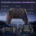 thumbnail image 2 of Switch Controller,Wireless Pro Controller with 1000mAh Battery/9 Colors RGB Light/Programmable/Dual Vibration/Gyro Sensor/Turbo/Wake-up Function,Game Controller for Switch/Lite/OLED/PC, 2 of 7