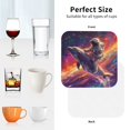 thumbnail image 6 of Pofeuu Astronaut Dolphin Print Coasters for Drinks, 4Pack PU Leather Coasters, Bar Drink Coasters for Tabletop Protection, Furniture from Damage-Square, 6 of 6