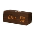 thumbnail image 3 of Lipstore Réveil Numérique Horloge Électronique Station de Recharge Réglage Horloge de Bureau Brun Foncé, 3 of 8