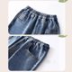 thumbnail image 4 of Pantalones vaqueros largos para niños, vaqueros holgados de cintura elástica a la moda, pantalones casuales versátiles de pierna recta, pantalones de mezclilla, pantalones de poliéster para niños, 4 of 8