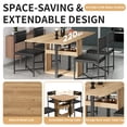 thumbnail image 3 of Harper & Bright Designs Compact Extendable Dining Table Set for 4, Modern Foldable Square Kitchen Table Set with Storage Rack and 4 PU Leather Upholstered Dining Chairs for Small Places, Black, 3 of 14