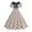 Black, variant on Summer Dress Dressy Polka Dot Midi Peter Pan Collar Ball Gown Short Sleeve Evening Size S