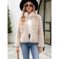 thumbnail image 6 of Women'S Winter Coats Fleece Cropped Jacket Faux Fur Long Sleeve Warm Outerwear Fall Clothes Color S, 6 of 9